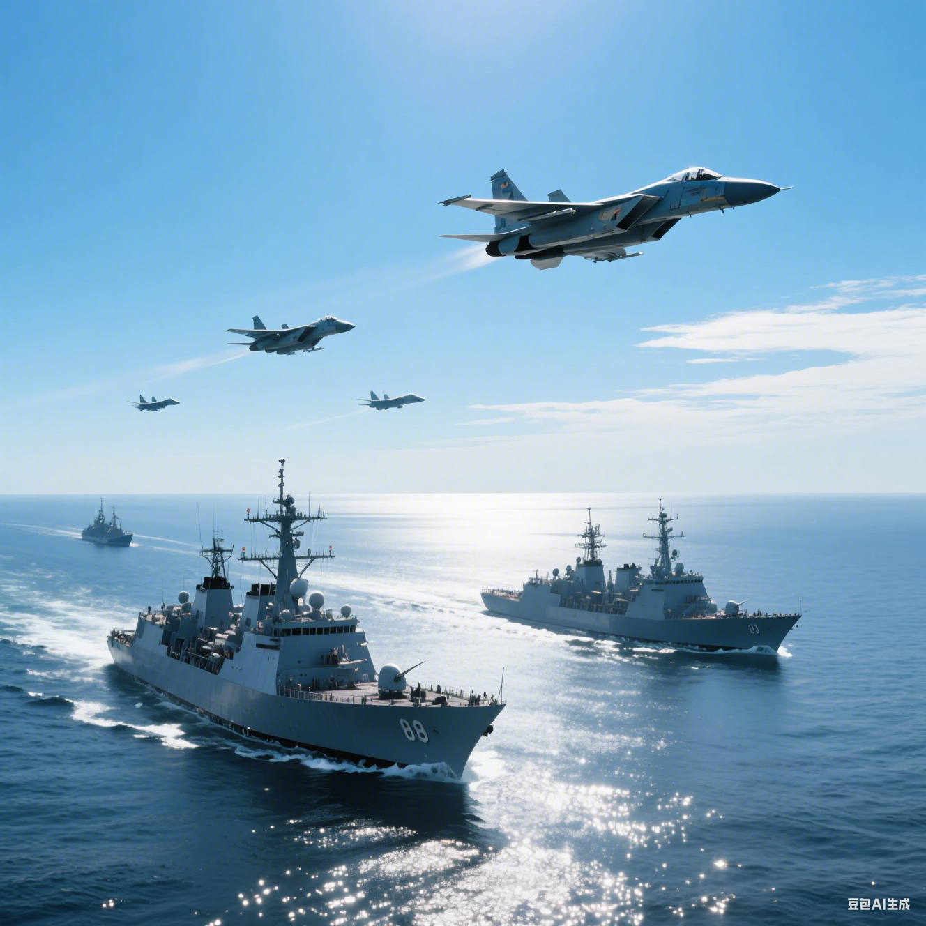 中国人民解放军南部战区位南海组织海空联合巡航