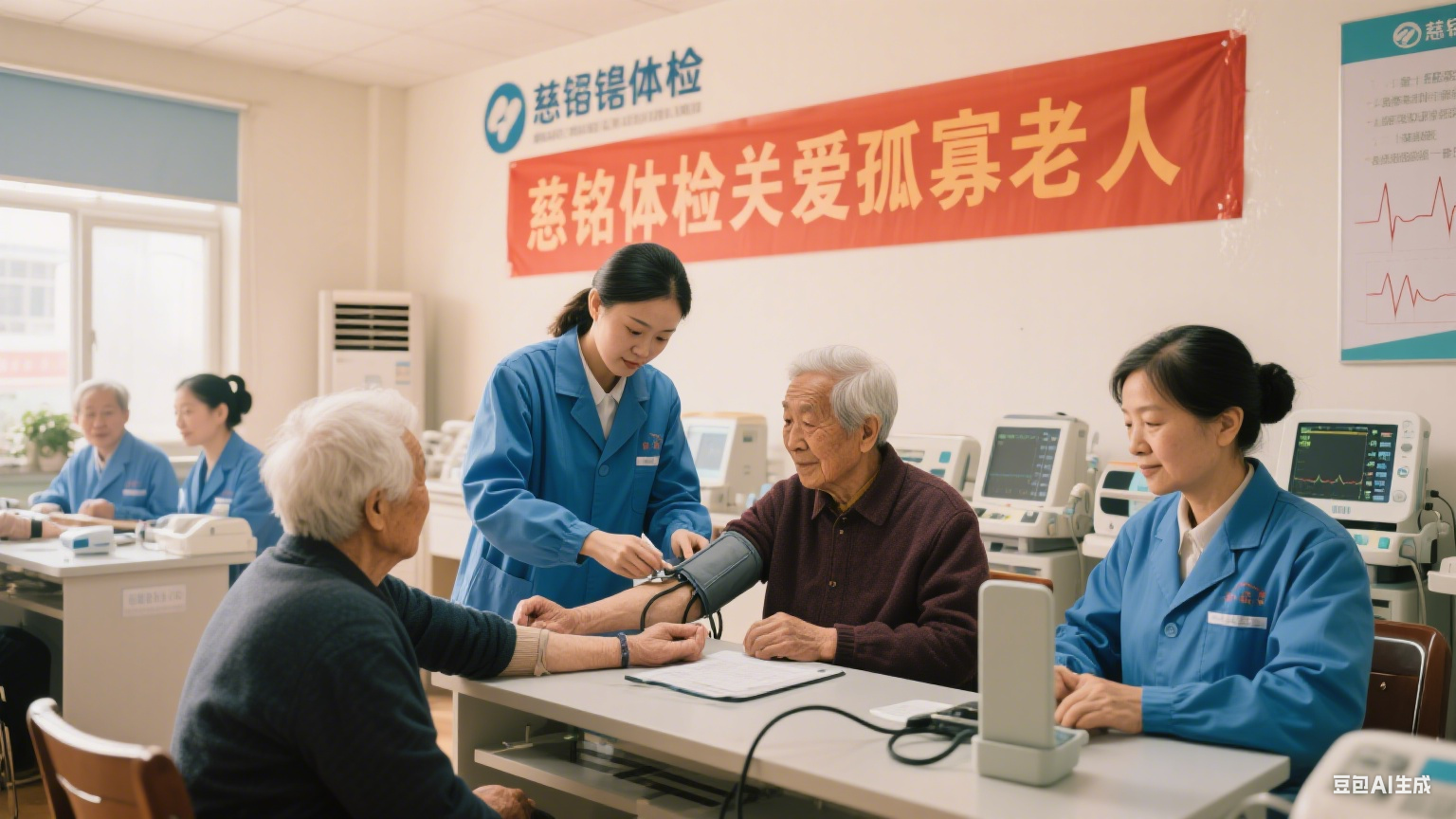 慈铭体检为社区孤寡老人提供免费健康体检